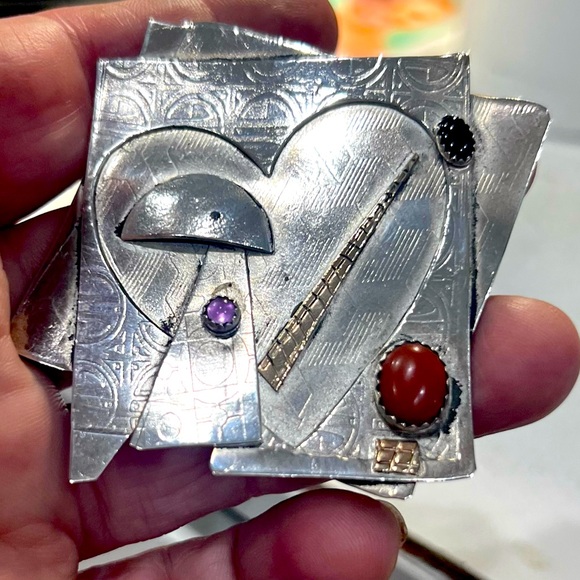 Sterling Silver Artisan Brooch-Pin - Picture 1 of 4